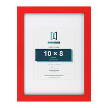 Red 16 x 12 inch picture frame with a white mount for a 10 x 8 inch photo