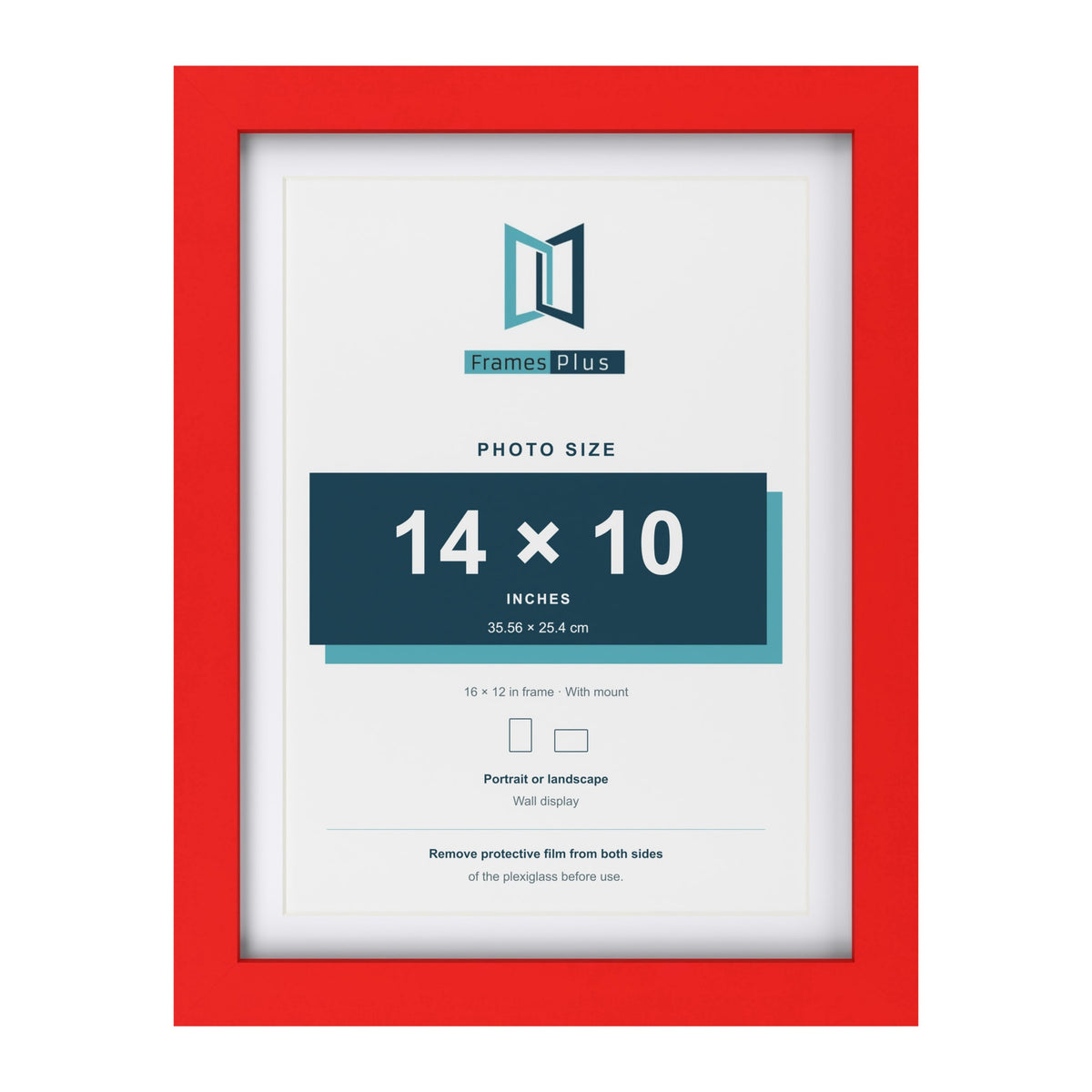 Red 16 x 12 inch picture frame with a white mount for a 14 x 10 inch photo