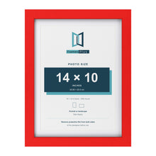 Red 16 x 12 inch picture frame with a white mount for a 14 x 10 inch photo
