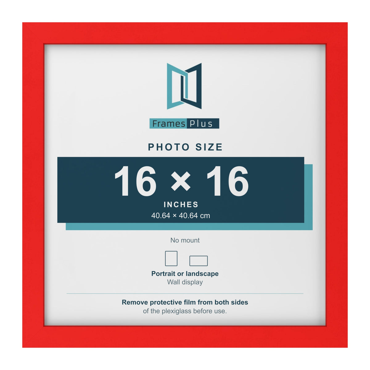 Red picture frame for a 16 x 16 inch photo