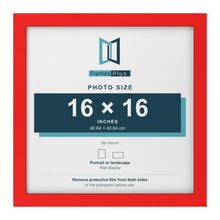 Red picture frame for a 16 x 16 inch photo