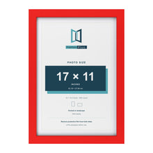 Red 19 x 13 inch picture frame with a white mount for a 17 x 11 inch photo