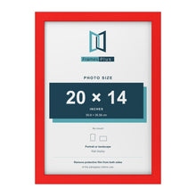 Red picture frame for a 20 x 14 inch photo