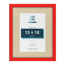 Red 20 x 16 inch picture frame with an ivory mount for a 15 x 10 inch photo