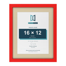 Red 20 x 16 inch picture frame with an ivory mount for a 16 x 12 inch photo