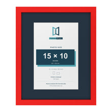 Red 20 x 16 inch picture frame with a Pacific Blue mount for a 15 x 10 inch photo