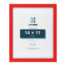 Red 20 x 16 inch picture frame with a white mount for a 14 x 11 inch photo