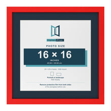 Red 20 x 20 inch picture frame with a Pacific Blue mount for a 16 x 16 inch photo
