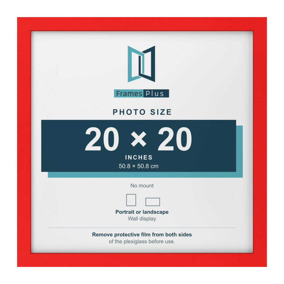 Red picture frame for a 20 x 20 inch photo