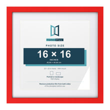 Red 20 x 20 inch picture frame with a white mount for a 16 x 16 inch photo