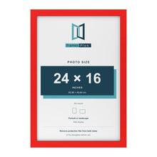 Red picture frame for a 24 x 16 inch photo