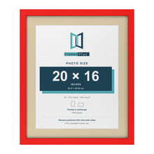 Red 24 x 20 inch picture frame with an ivory mount for a 20 x 16 inch photo