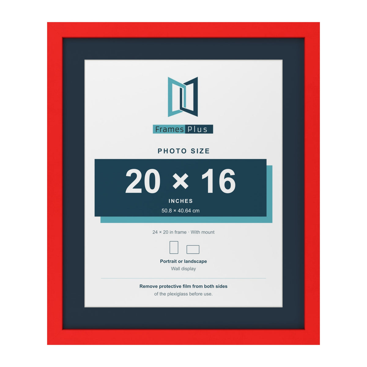 Red 24 x 20 inch picture frame with a Pacific Blue mount for a 20 x 16 inch photo