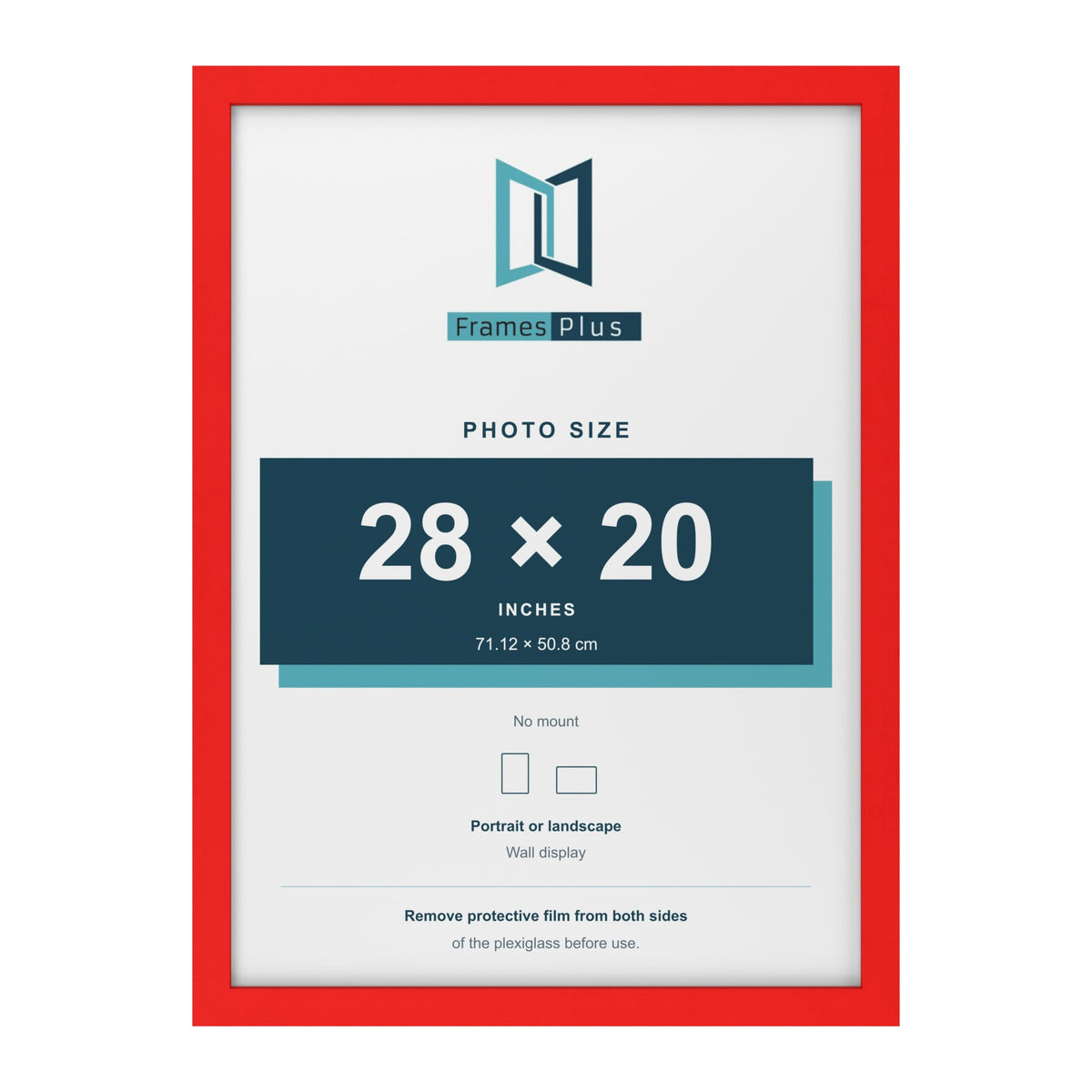 Red picture frame for a 28 x 20 inch photo