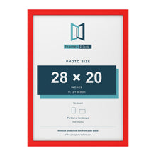 Red picture frame for a 28 x 20 inch photo