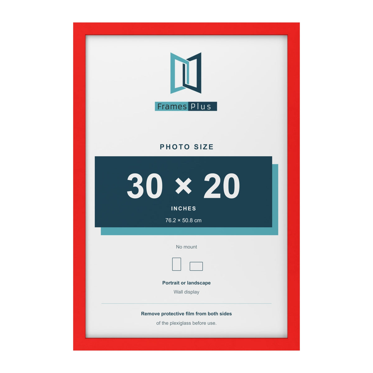 Red picture frame for a 30 x 20 inch photo