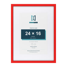 Red 32 x 24 inch picture frame with a white mount for a 24 x 16 inch photo