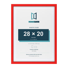 Red 32 x 24 inch picture frame with a white mount for a 28 x 20 inch photo