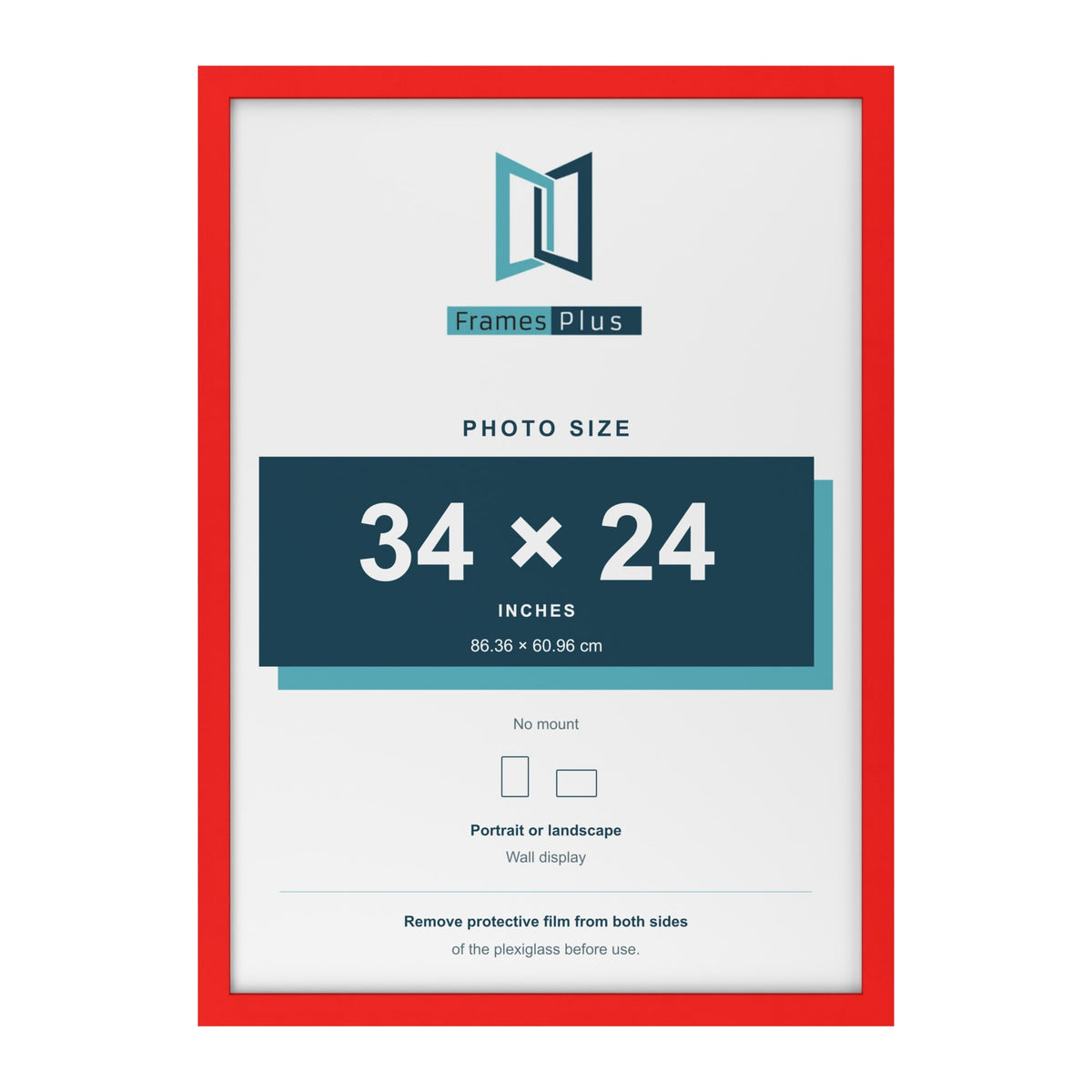 Red picture frame for a 34 x 24 inch photo