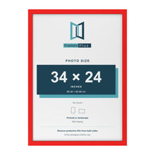 Red picture frame for a 34 x 24 inch photo