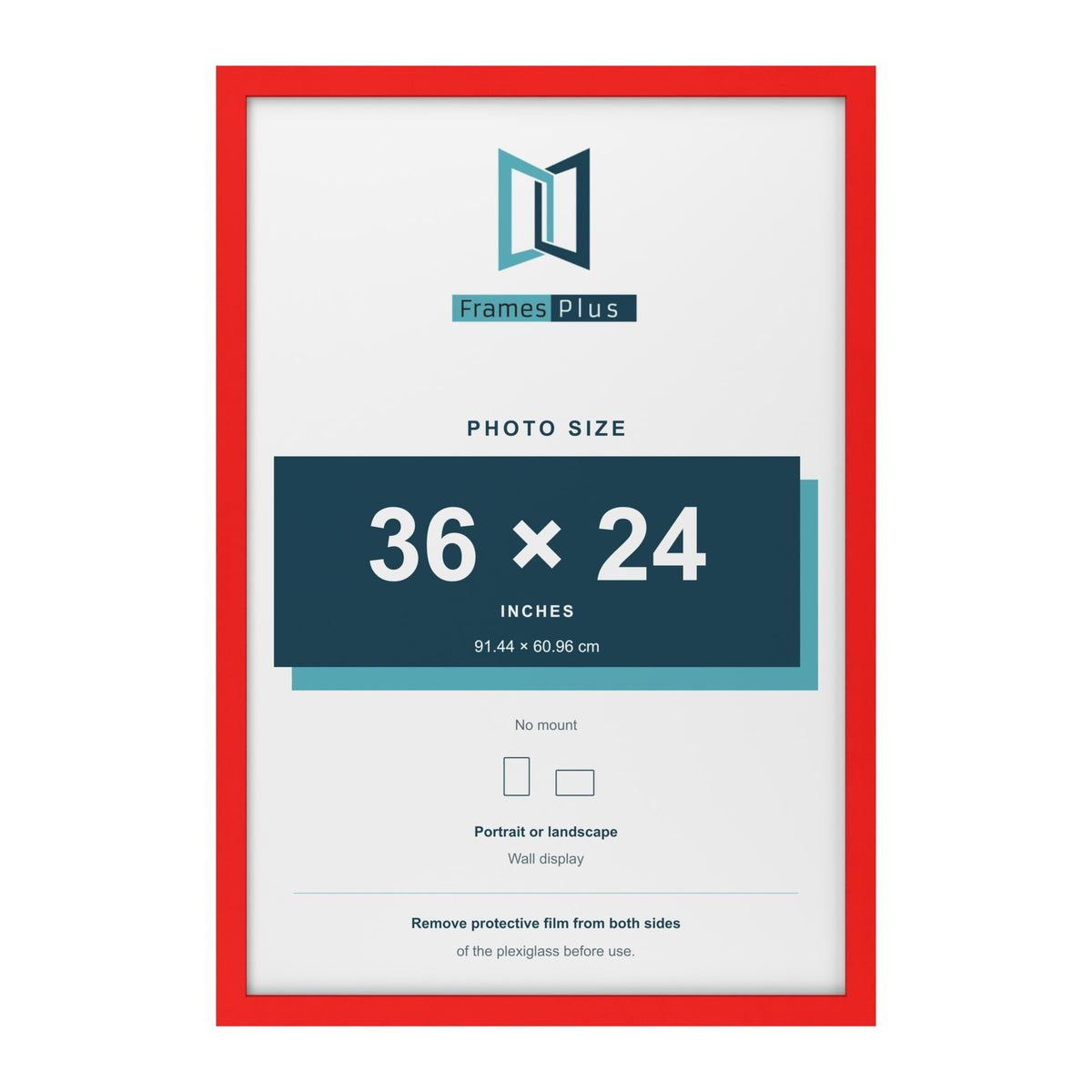 Red picture frame for a 36 x 24 inch photo