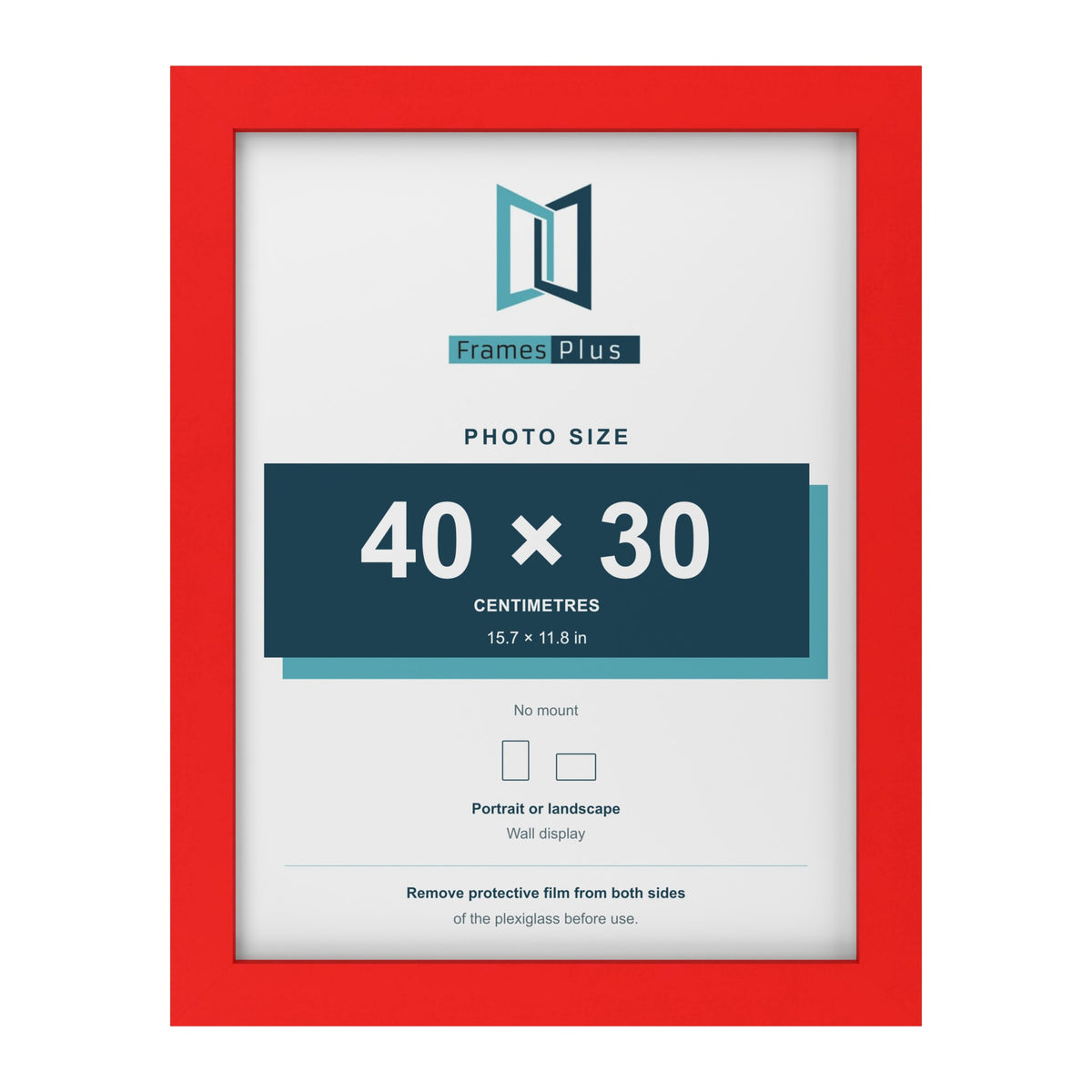 Red picture frame for a 40 x 30 cm photo