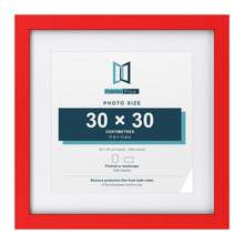 Red 40 x 40 cm picture frame with a white mount for a 30 x 30 cm photo