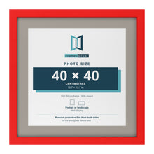 Red 50 x 50 cm picture frame with a Dawn Grey mount for a 40 x 40 cm photo
