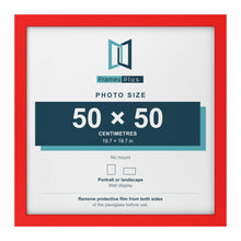 Red picture frame for a 50 x 50 cm photo