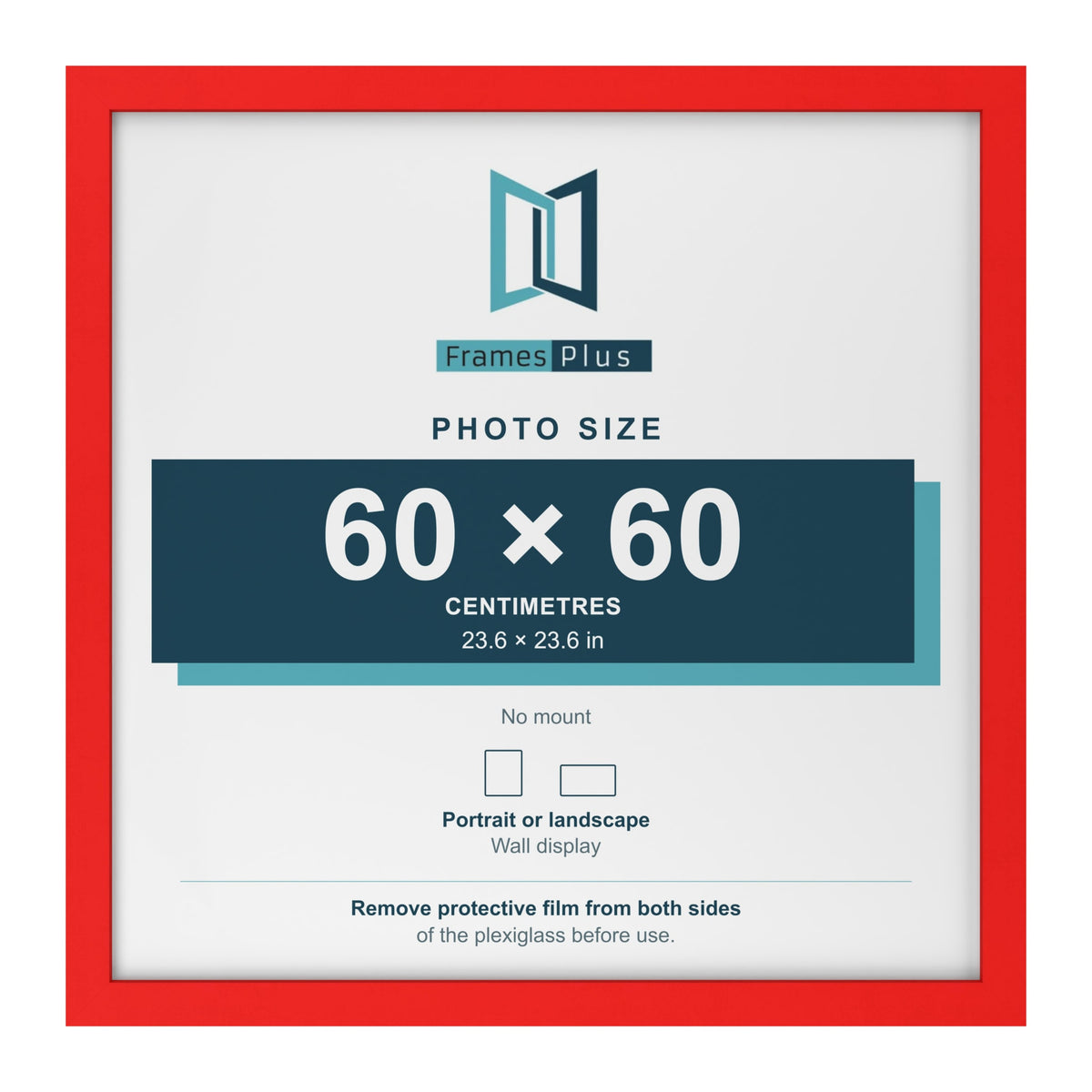 Red picture frame for a 60 x 60 cm photo