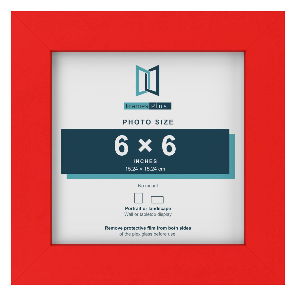 Red picture frame for a 6 x 6 inch photo