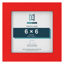 Red picture frame for a 6 x 6 inch photo