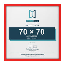 Red picture frame for a 70 x 70 cm photo