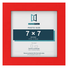 Red picture frame for a 7 x 7 inch photo