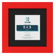 Red 8 x 8 inch picture frame with a black mount for a 5 x 5 inch photo