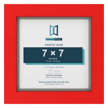 Red 8 x 8 inch picture frame with a Dawn Grey mount for a 7 x 7 inch photo