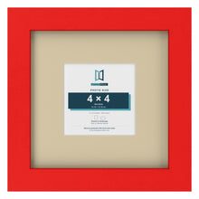 Red 8 x 8 inch picture frame with an ivory mount for a 4 x 4 inch photo
