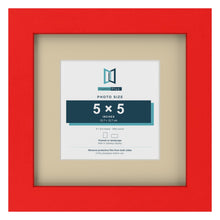 Red 8 x 8 inch picture frame with an ivory mount for a 5 x 5 inch photo