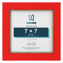 Red 8 x 8 inch picture frame with an ivory mount for a 7 x 7 inch photo