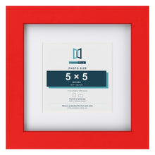 Red 8 x 8 inch picture frame with a white mount for a 5 x 5 inch photo