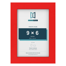 Red picture frame for a 9 x 6 inch photo