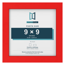 Red picture frame for a 9 x 9 inch photo