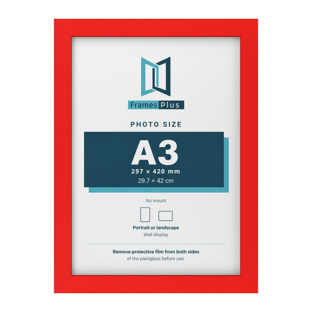 Red picture frame for an A3 photo