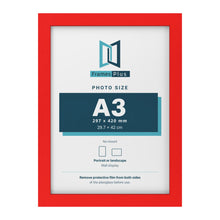 Red picture frame for an A3 photo