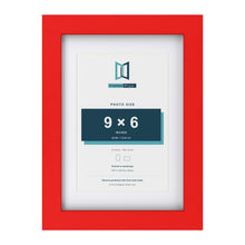 Red A4 picture frame with a white mount for a 9 x 6 inch photo