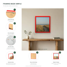 How to put a photo in a Red picture frame in six steps