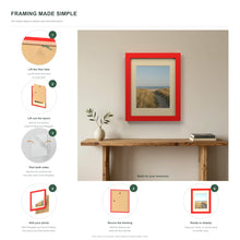 How to put a photo in a Red frame with an ivory mount in six steps