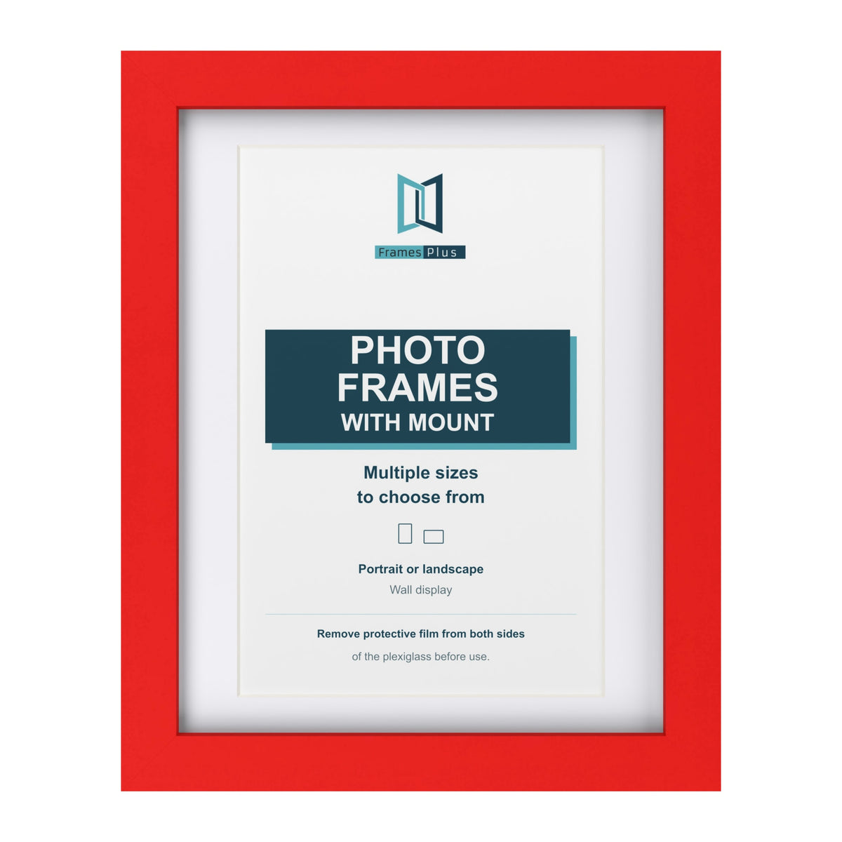 Red picture frame with a white mount