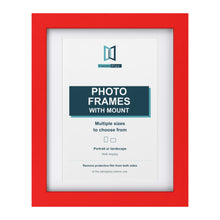 Red picture frame with a white mount