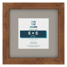 Rustic 10 x 10 inch picture frame with a Dawn Grey mount for a 6 x 6 inch photo